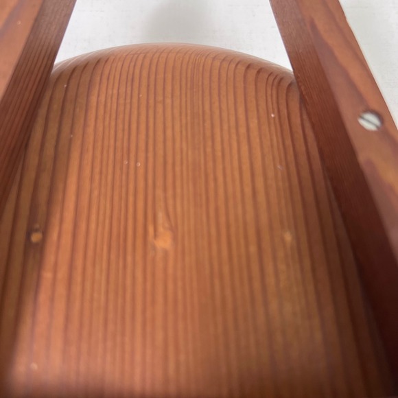 Vintage Wood Wooden Barrel Bowl With Handles Wheelbarrow Mid Century Modern - Picture 9 of 13